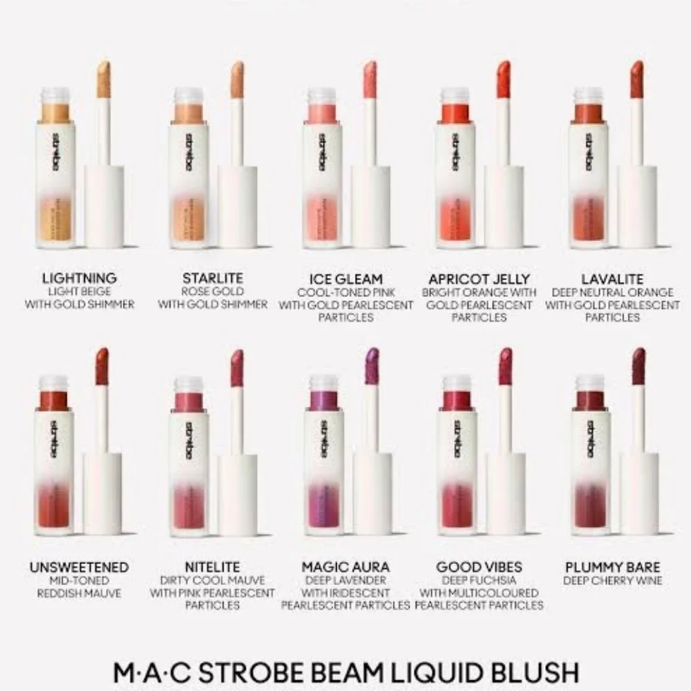 MAC COSMETICS Strobe Bleam Liquid Blush In Starlite - Rose Gold & Gold Shimmer